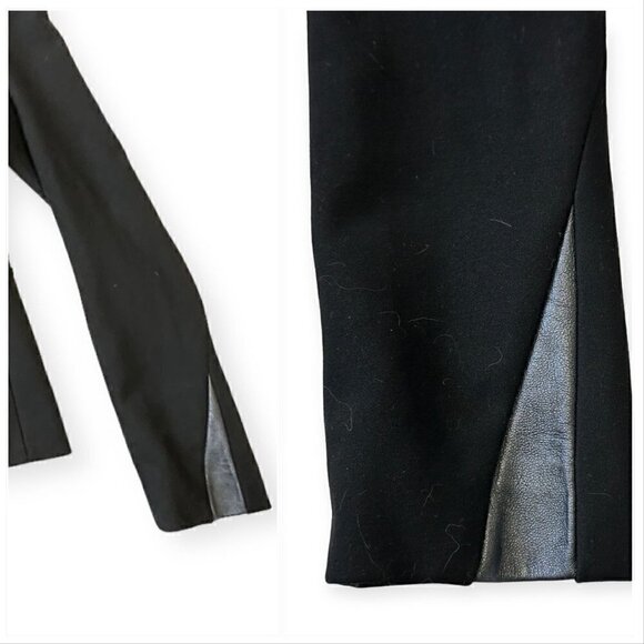 Maje Ritz Black Blazer with Lamb Leather Trim, Size 36FR - Picture 11 of 14